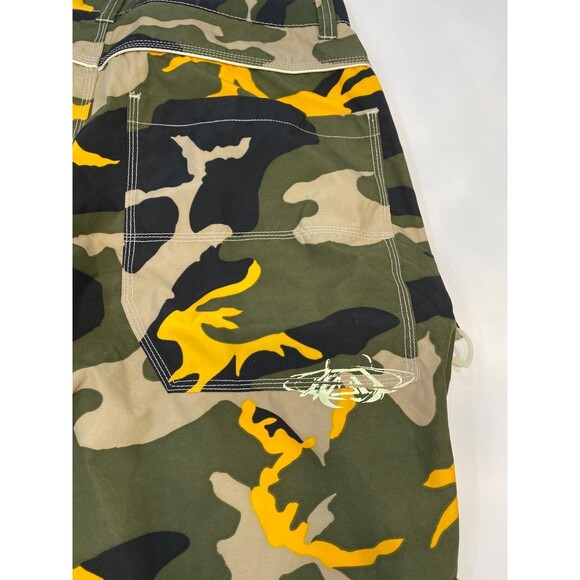 VTG MacGear Pants Men's Size 38 Green Yellow Camo Cargo Baggy Y2K Rave Skater - Picture 8 of 14